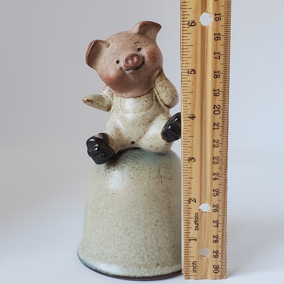 Stoneware Piggy Bell Vintage made in Japan Pig Collectible - Picture 9 of 10